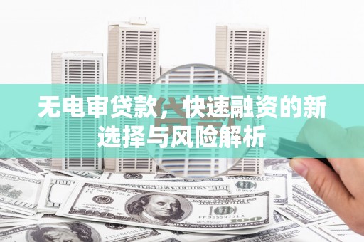 茂林无电审贷款，快速融资的新选择与风险解析